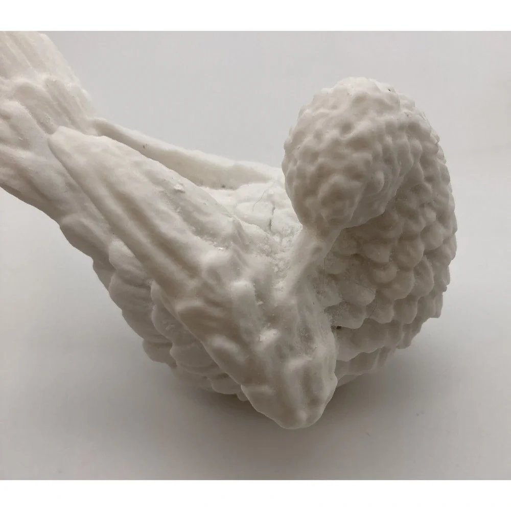 Pair Of White Bisque Italian Made White Doves Textured